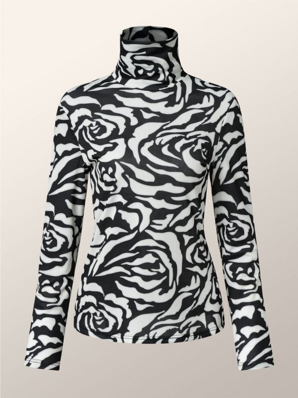 Elegante Basic Top Met Bloemenprint Lange Mouwen