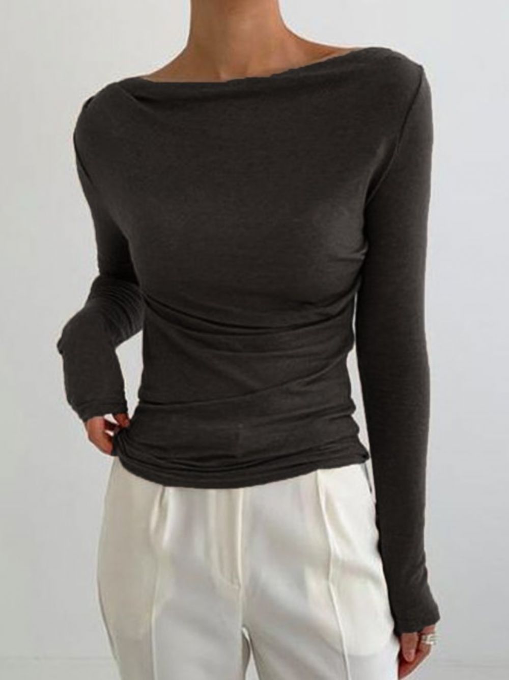 Skinny Lady Solid Top Met Lange Mouwen