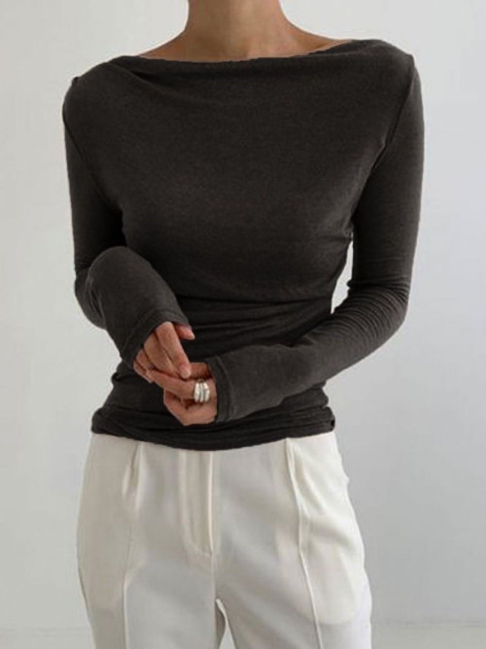 Skinny Lady Solid Top Met Lange Mouwen