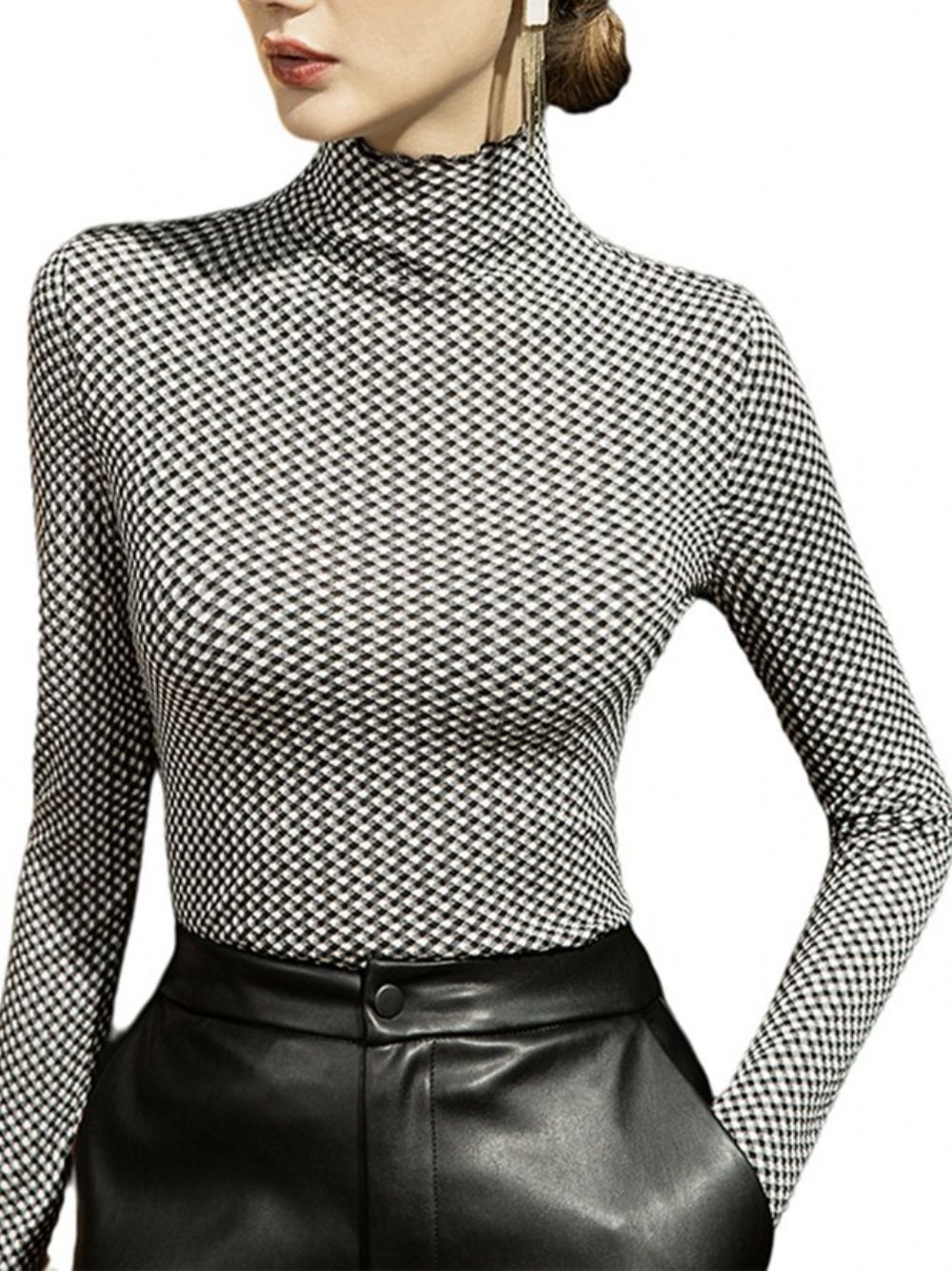 Urban Coltrui Met Lange Mouwen Geometrische Strakke Top