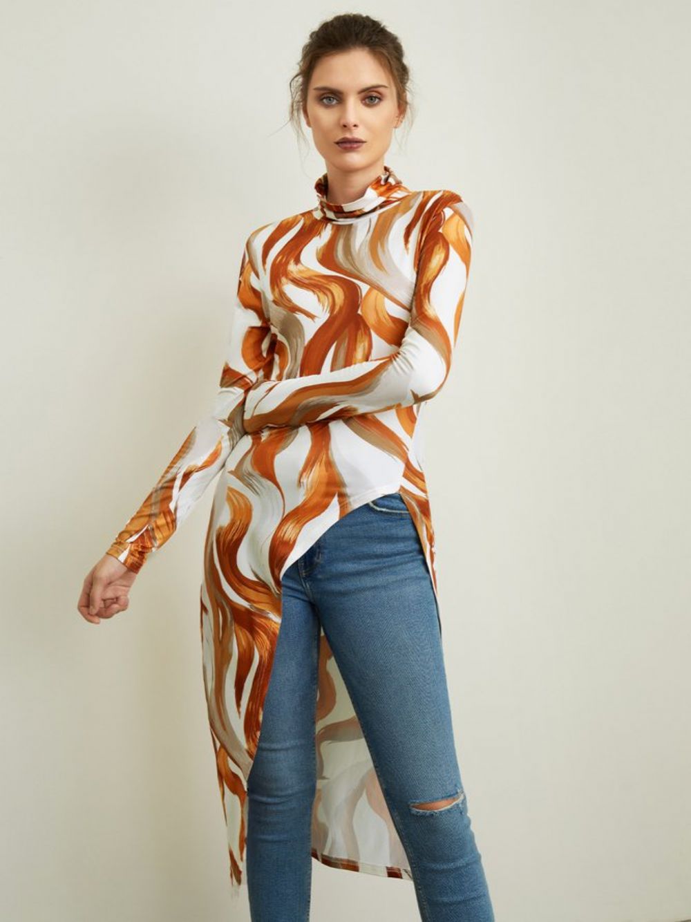 Urban Coltrui Abstracte Top Met Lange Mouwen