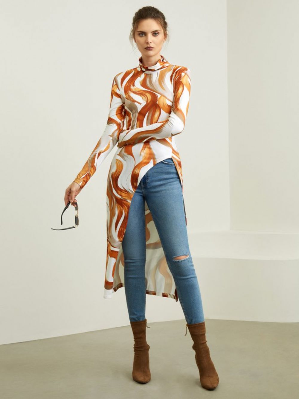 Urban Coltrui Abstracte Top Met Lange Mouwen