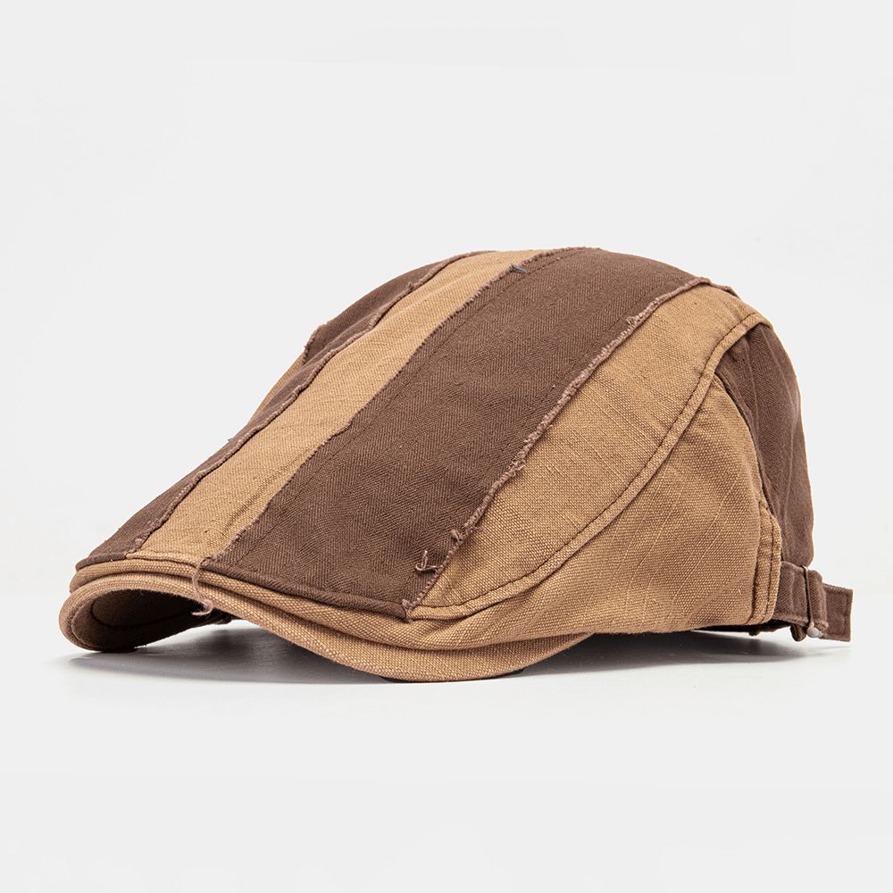 Mannen Make-Oude Patchwork Platte Hoed Britse Retro Eenvoudige Krantenverkoper Hoed Ivy Cap Forward Cap Baret Cap