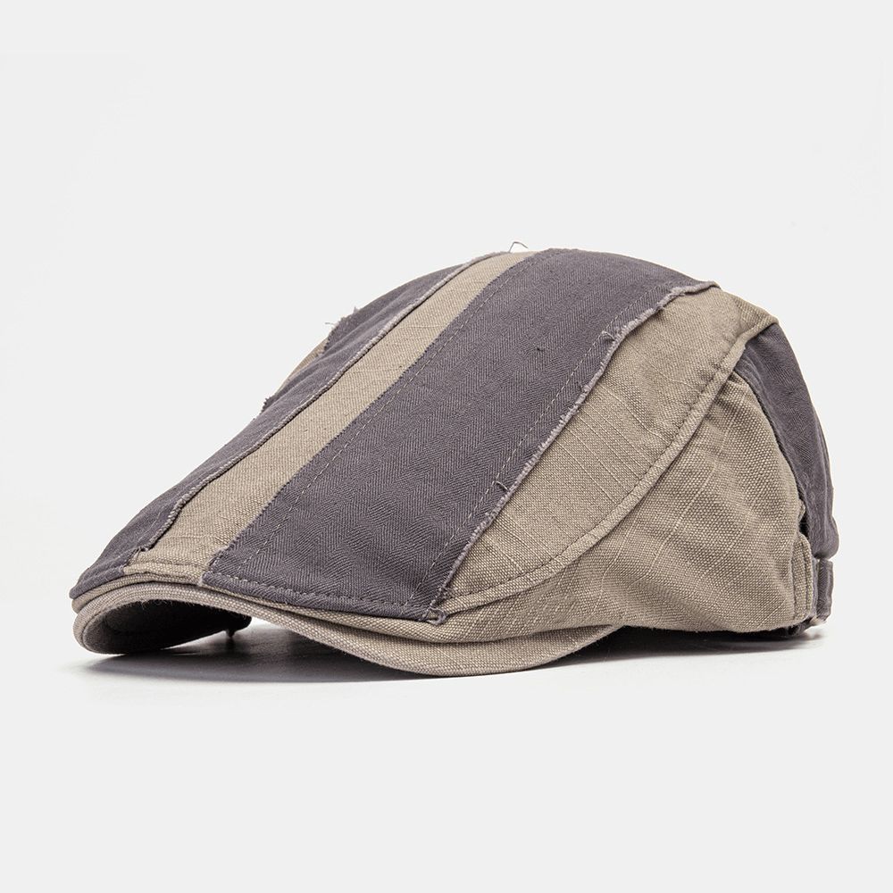 Mannen Make-Oude Patchwork Platte Hoed Britse Retro Eenvoudige Krantenverkoper Hoed Ivy Cap Forward Cap Baret Cap