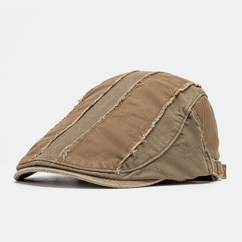 Mannen Make-Oude Patchwork Platte Hoed Britse Retro Eenvoudige Krantenverkoper Hoed Ivy Cap Forward Cap Baret Cap