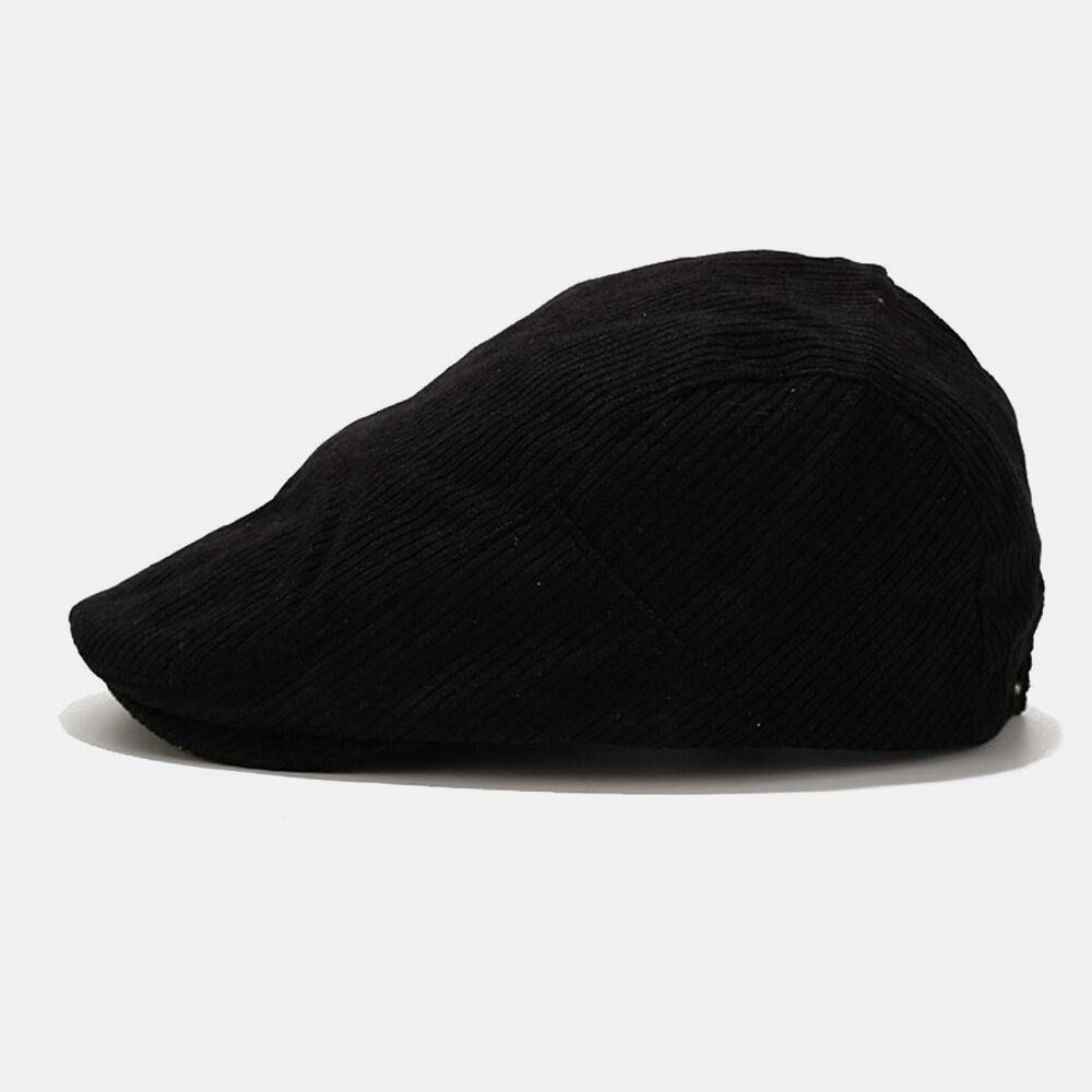 Unisex Corduroy Casual All-Match Effen Kleur Forward Hat Baret Hat