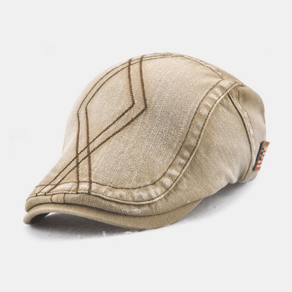 Unisex Dubbele Borduurgaren Diamond Grid Ivy Cap Verstelbare Casual Twill Cap Baret Cap Platte Hoed