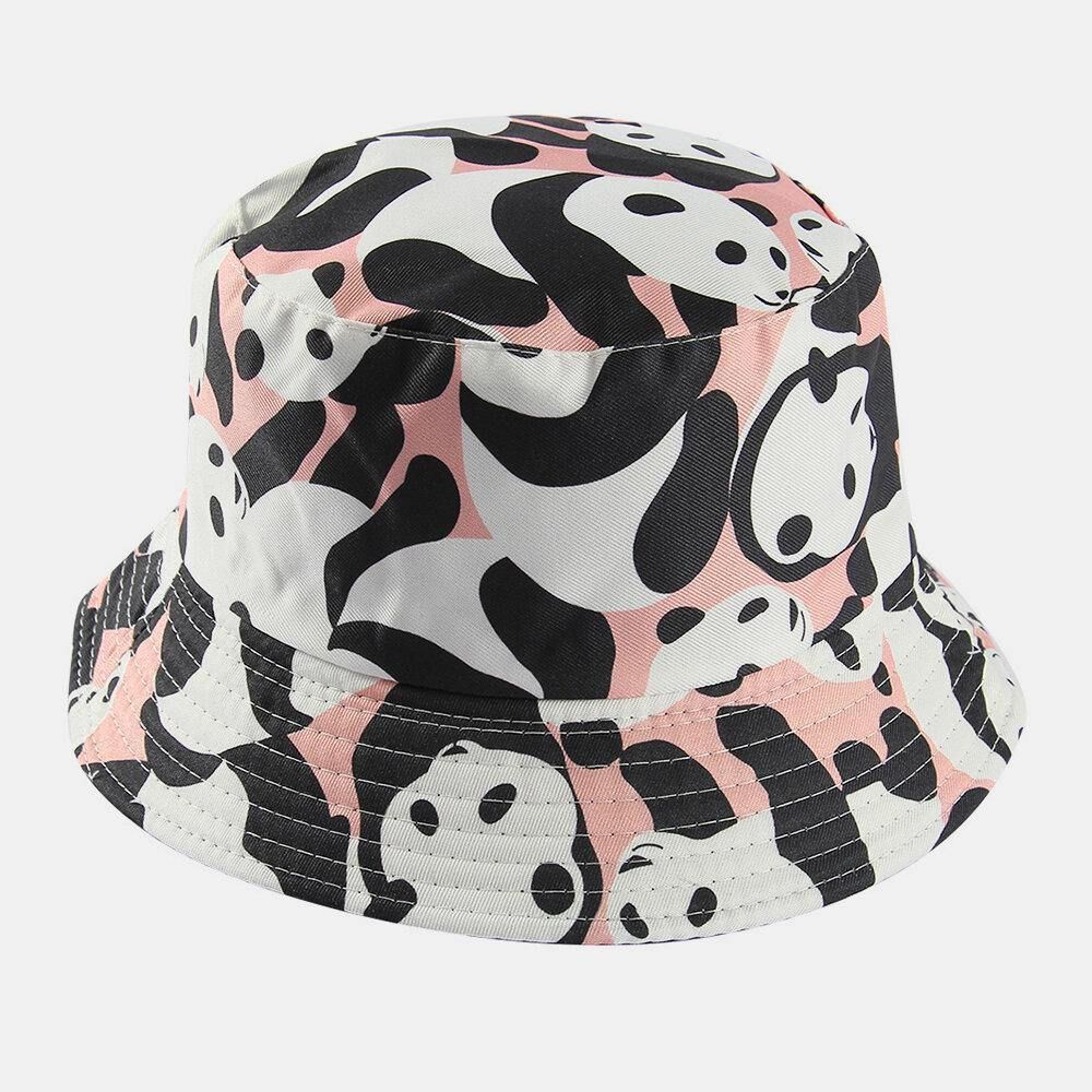 Unisex Dubbelzijdige Dieren Panda-Patroon Casual Schattig Emmerhoed