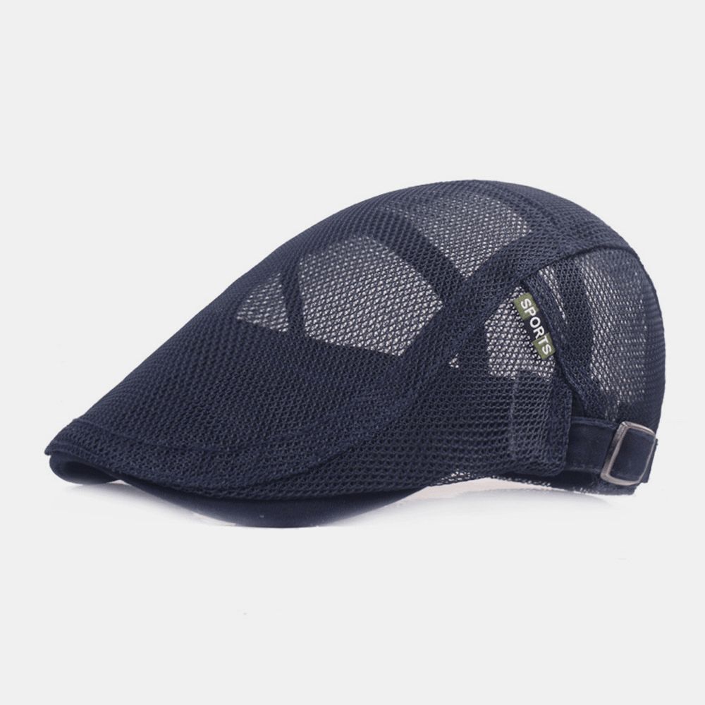 Unisex Full Mesh Baret Cap Zomer Cool Zonnebrandcrème Ademende Platte Cap Ivy Cap Driver Hat