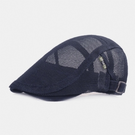 Unisex Full Mesh Baret Cap Zomer Cool Zonnebrandcrème Ademende Platte Cap Ivy Cap Driver Hat