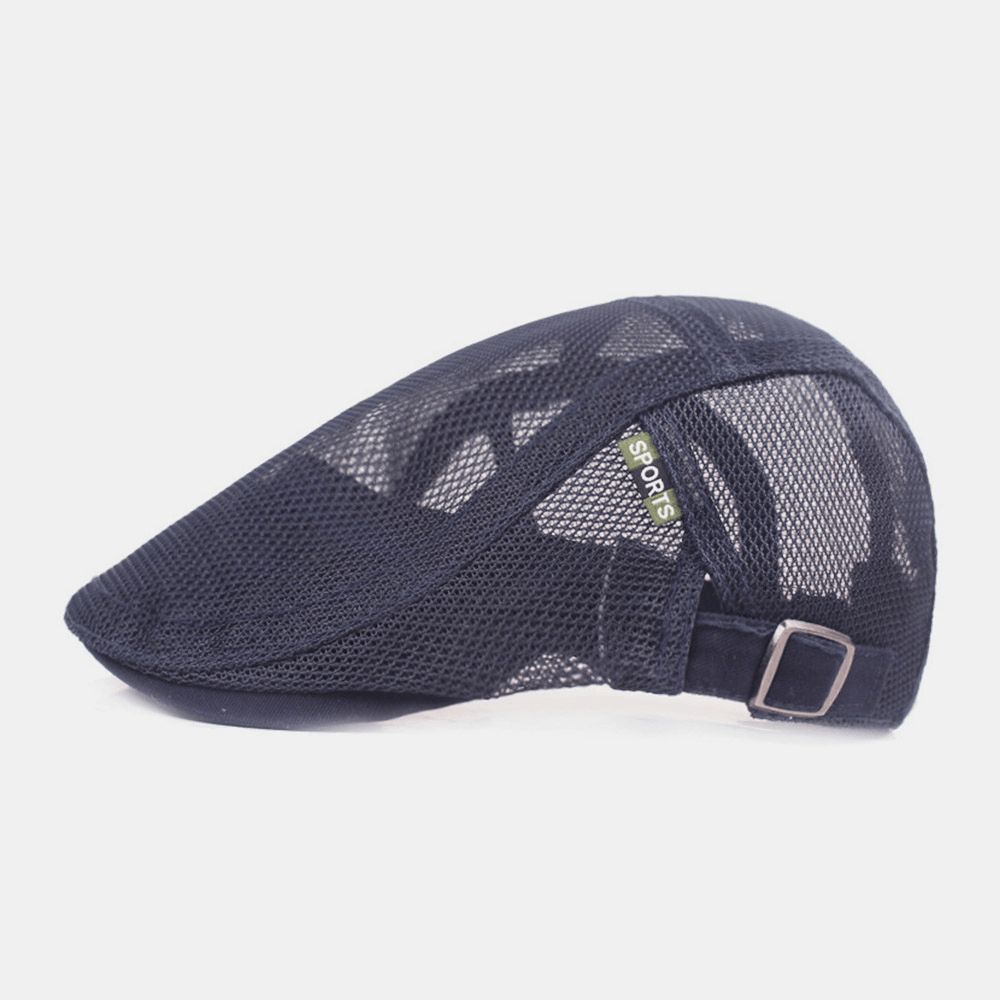 Unisex Full Mesh Baret Cap Zomer Cool Zonnebrandcrème Ademende Platte Cap Ivy Cap Driver Hat