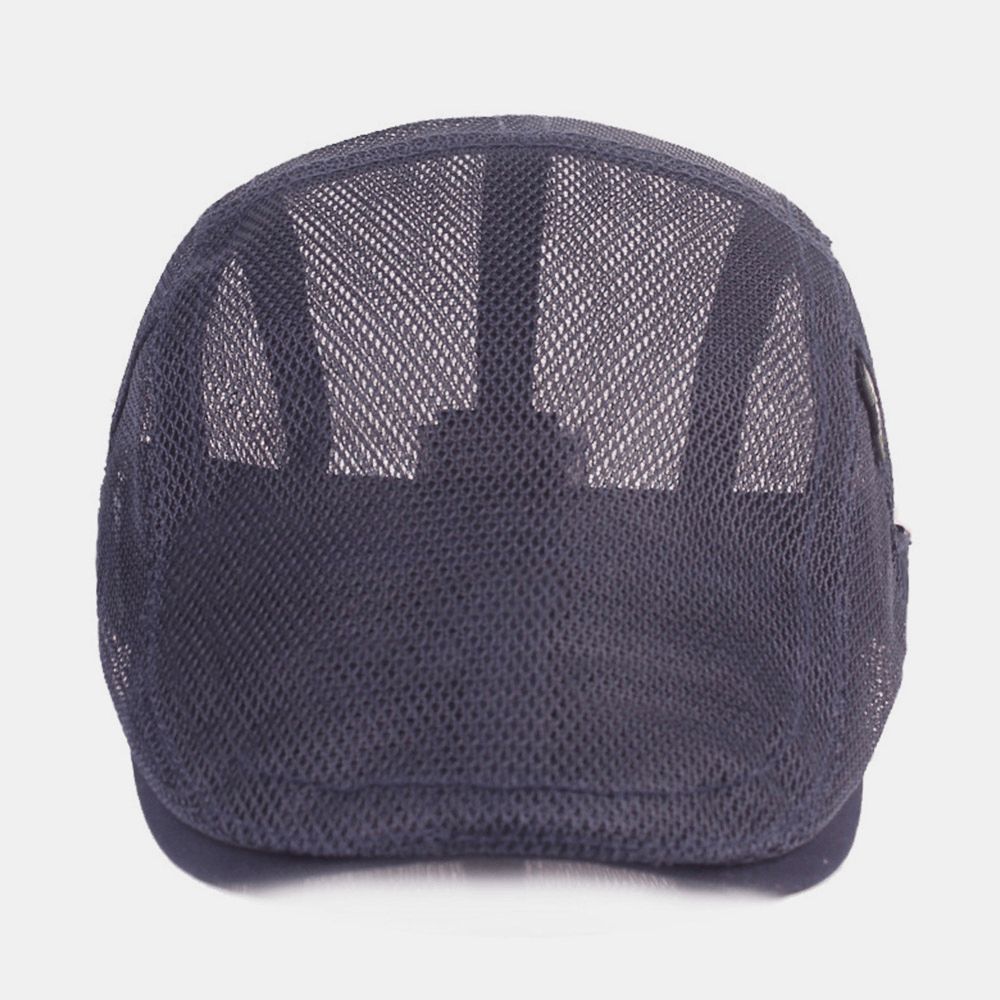 Unisex Full Mesh Baret Cap Zomer Cool Zonnebrandcrème Ademende Platte Cap Ivy Cap Driver Hat