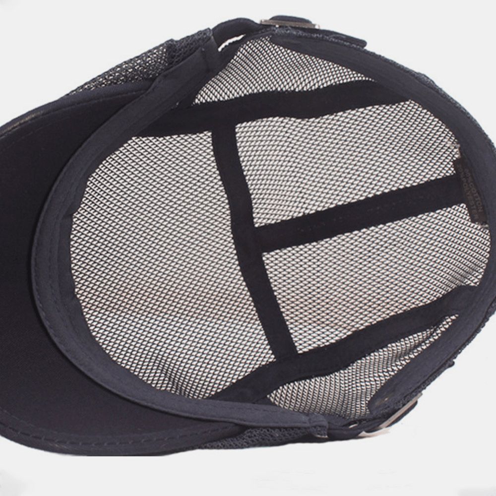 Unisex Full Mesh Baret Cap Zomer Cool Zonnebrandcrème Ademende Platte Cap Ivy Cap Driver Hat