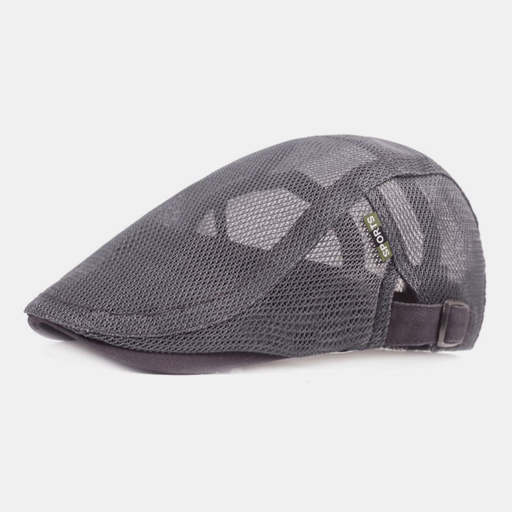 Unisex Full Mesh Baret Cap Zomer Cool Zonnebrandcrème Ademende Platte Cap Ivy Cap Driver Hat