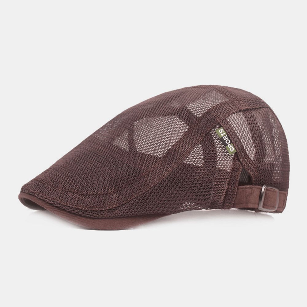 Unisex Full Mesh Baret Cap Zomer Cool Zonnebrandcrème Ademende Platte Cap Ivy Cap Driver Hat