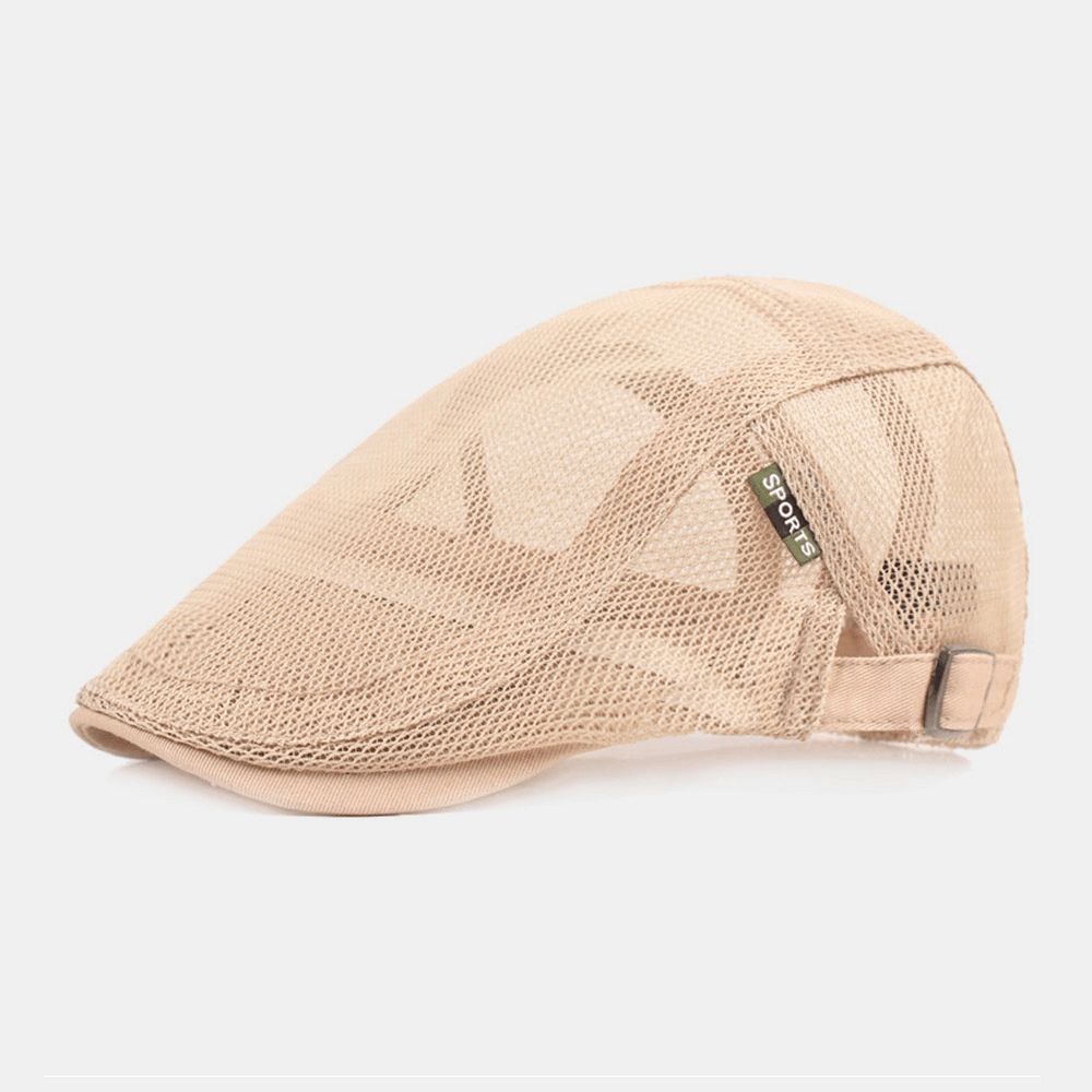 Unisex Full Mesh Baret Cap Zomer Cool Zonnebrandcrème Ademende Platte Cap Ivy Cap Driver Hat