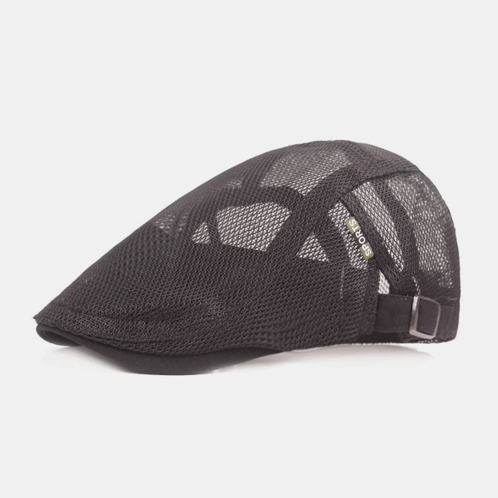 Unisex Full Mesh Baret Cap Zomer Cool Zonnebrandcrème Ademende Platte Cap Ivy Cap Driver Hat