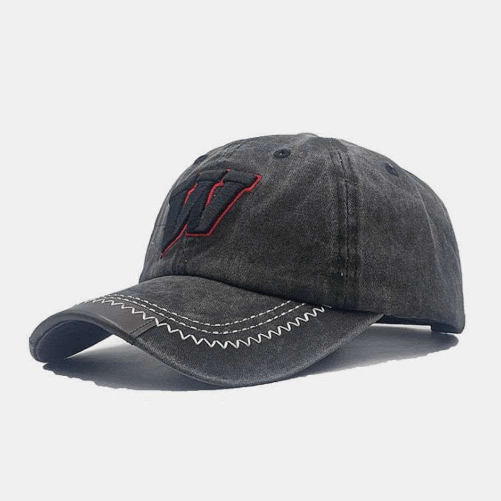 Unisex Gewassen Baseballcap Katoenen Letterborduurwerk Retro Matchende Pet Ontspannen Verstelbare Pet