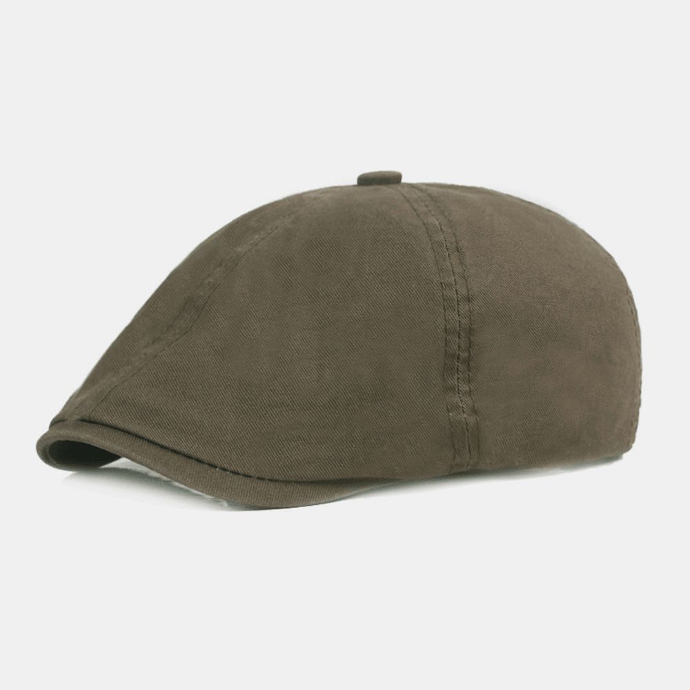 Unisex Katoenen Baret Cap Effen Kleur Retro Verstelbare Zonnescherm Krantenverkoper Hoed Schilder Hoed Achthoekige Hoed