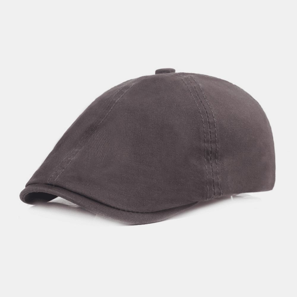 Unisex Katoenen Baret Cap Effen Kleur Retro Verstelbare Zonnescherm Krantenverkoper Hoed Schilder Hoed Achthoekige Hoed