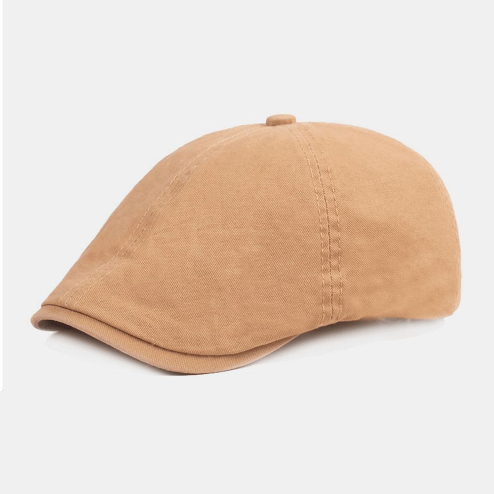 Unisex Katoenen Baret Cap Effen Kleur Retro Verstelbare Zonnescherm Krantenverkoper Hoed Schilder Hoed Achthoekige Hoed