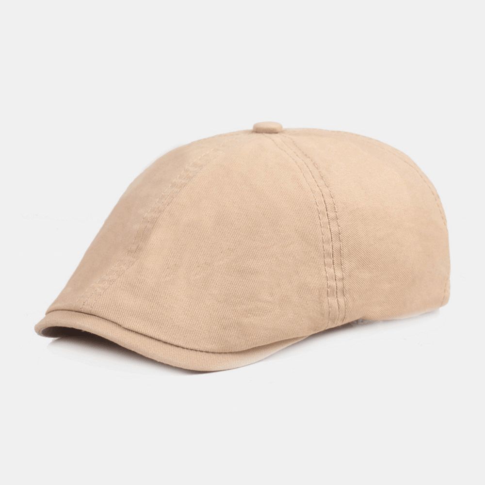 Unisex Katoenen Baret Cap Effen Kleur Retro Verstelbare Zonnescherm Krantenverkoper Hoed Schilder Hoed Achthoekige Hoed