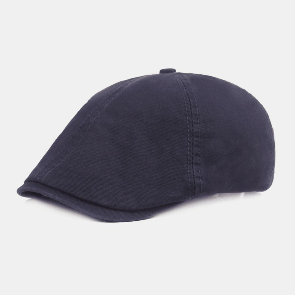 Unisex Katoenen Baret Cap Effen Kleur Retro Verstelbare Zonnescherm Krantenverkoper Hoed Schilder Hoed Achthoekige Hoed