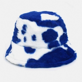 Unisex Lamshaar Zacht Warm Casual All-Match Schattig Koepatroon Bucket Hat