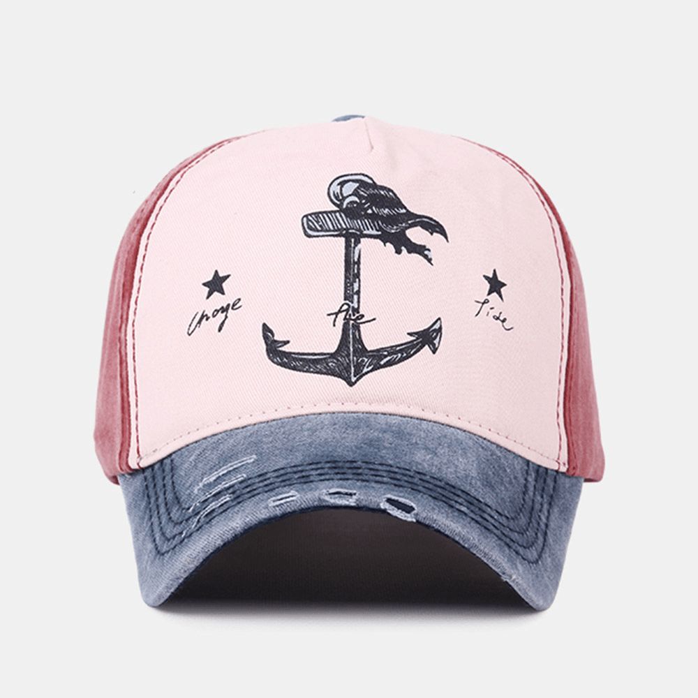 Unisex Make-Old Piratenschip Ankerpatroon Ivy Cap Outdoor Suncreen Baseball Hoeden Stretch Fit Cap