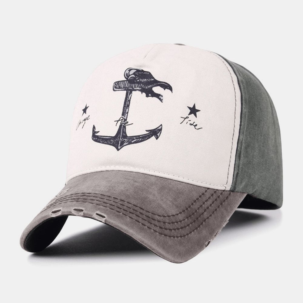 Unisex Make-Old Piratenschip Ankerpatroon Ivy Cap Outdoor Suncreen Baseball Hoeden Stretch Fit Cap