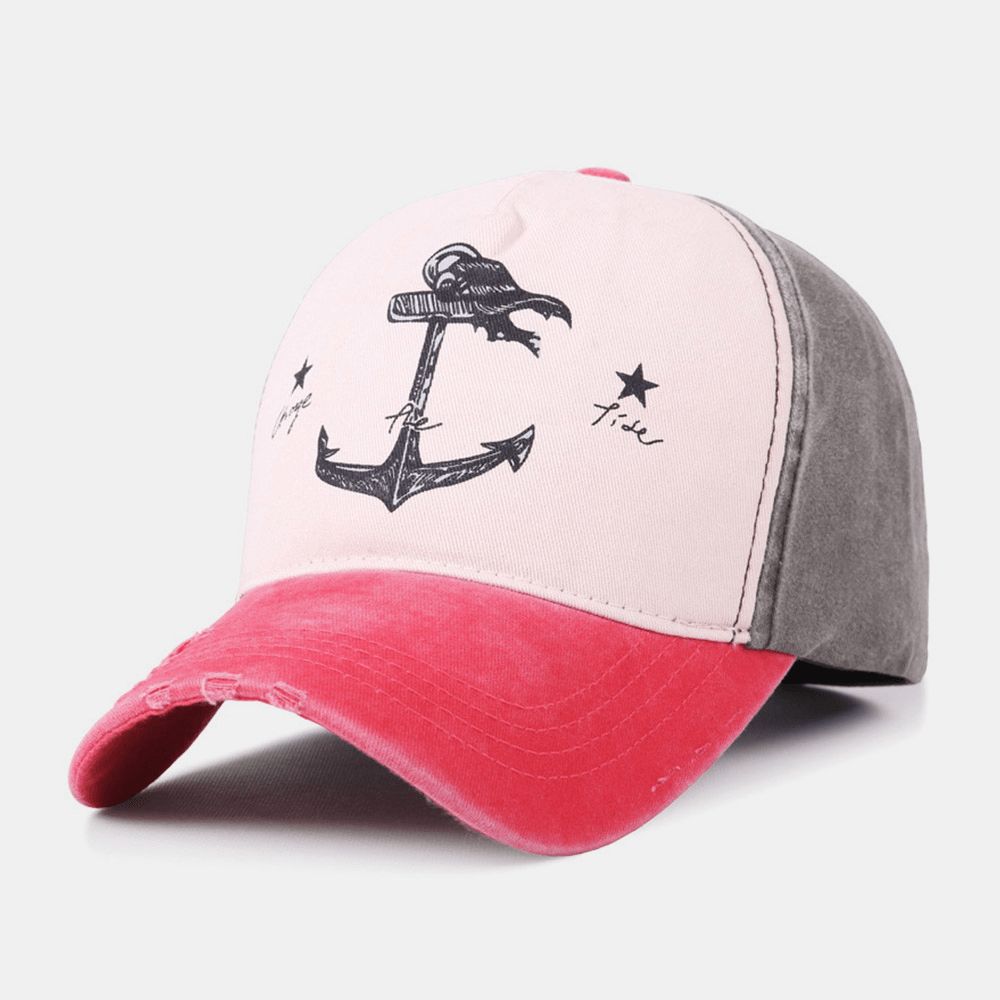 Unisex Make-Old Piratenschip Ankerpatroon Ivy Cap Outdoor Suncreen Baseball Hoeden Stretch Fit Cap