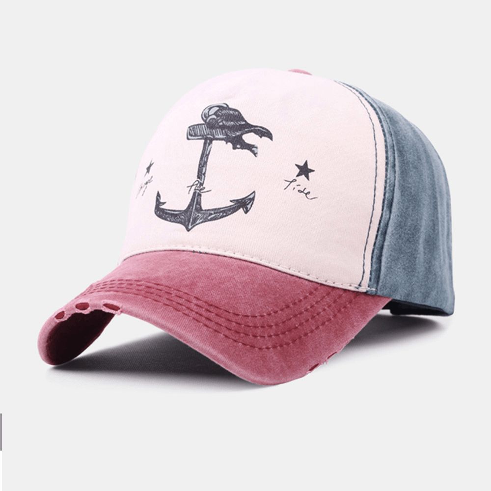 Unisex Make-Old Piratenschip Ankerpatroon Ivy Cap Outdoor Suncreen Baseball Hoeden Stretch Fit Cap