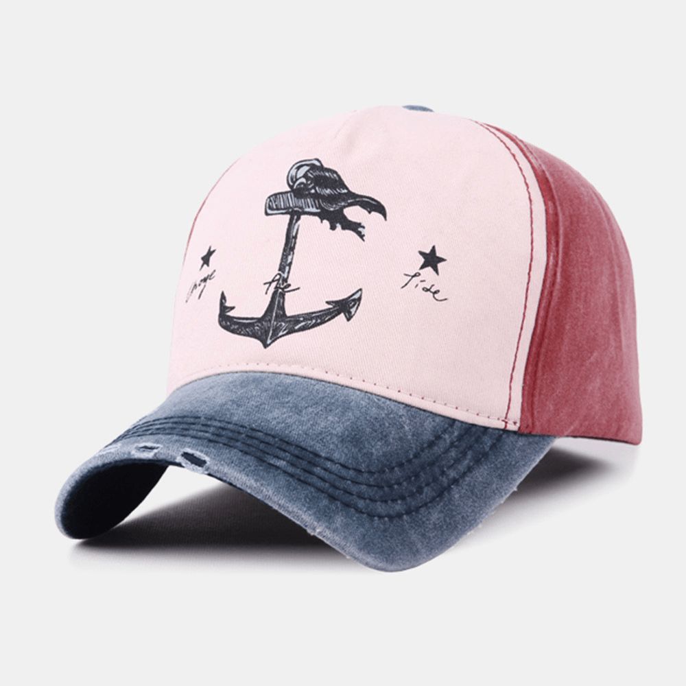 Unisex Make-Old Piratenschip Ankerpatroon Ivy Cap Outdoor Suncreen Baseball Hoeden Stretch Fit Cap