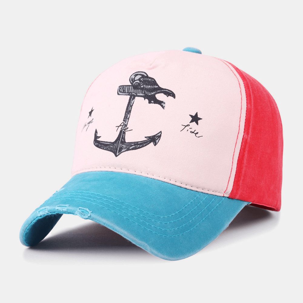 Unisex Make-Old Piratenschip Ankerpatroon Ivy Cap Outdoor Suncreen Baseball Hoeden Stretch Fit Cap