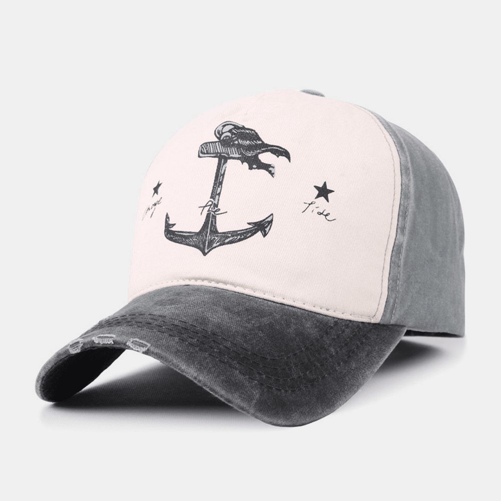 Unisex Make-Old Piratenschip Ankerpatroon Ivy Cap Outdoor Suncreen Baseball Hoeden Stretch Fit Cap