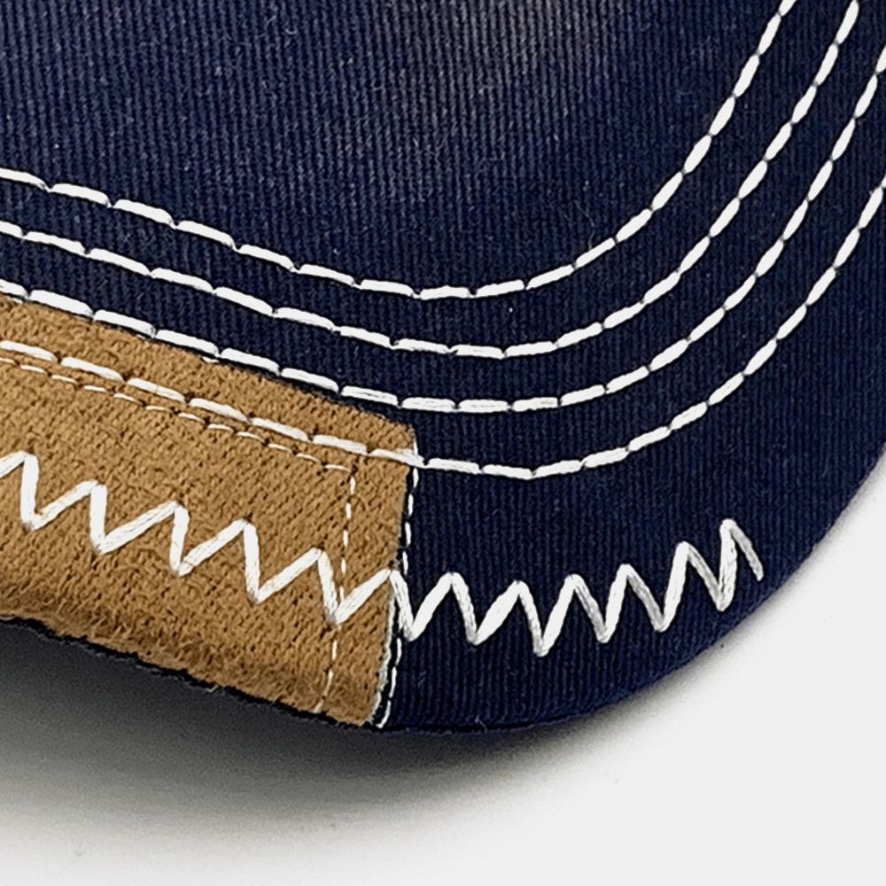 Unisex Patch Baseballcap Gewassen Katoenen Letterborduurwerk Ingerichte Pet Verstelbare Hoed