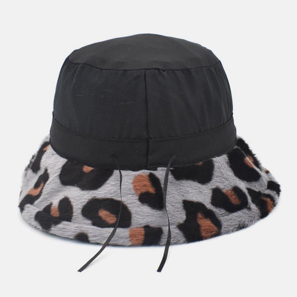 Unisex Pluche Zacht Warm Casual All-Match Schattig Luipaardpatroon Emmerhoed