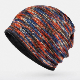 Unisex Plus Fluwelen Warme Dikke Outdoor Gemengde Kleur Casual Persoonlijkheid Brimless Beanie