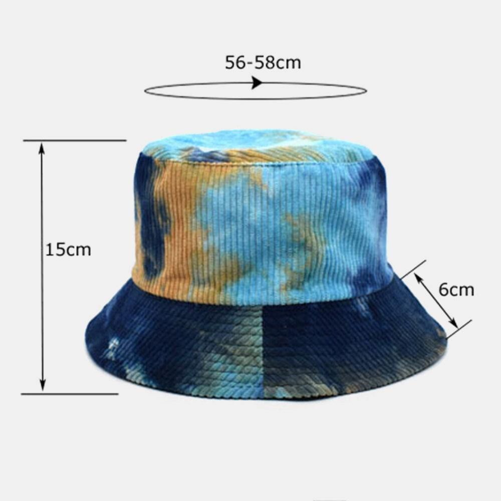 Unsiex Dubbelzijdige Tie-Dye Corduroy Katoen Warm Zacht Outdoor Casual All-Match Emmerhoed