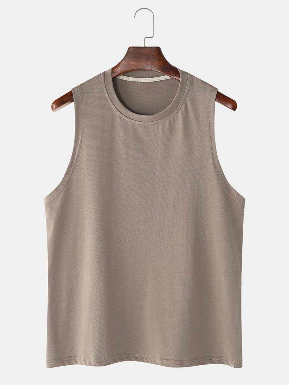 Ademend Katoen Effen Kleur Casual Mouwloze Tanktops Met Ronde Hals