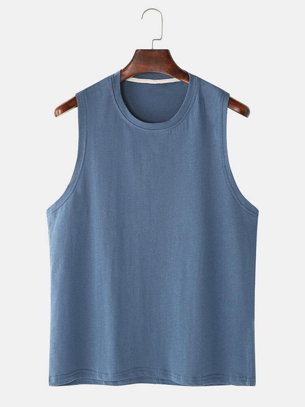 Ademend Katoen Effen Kleur Casual Mouwloze Tanktops Met Ronde Hals