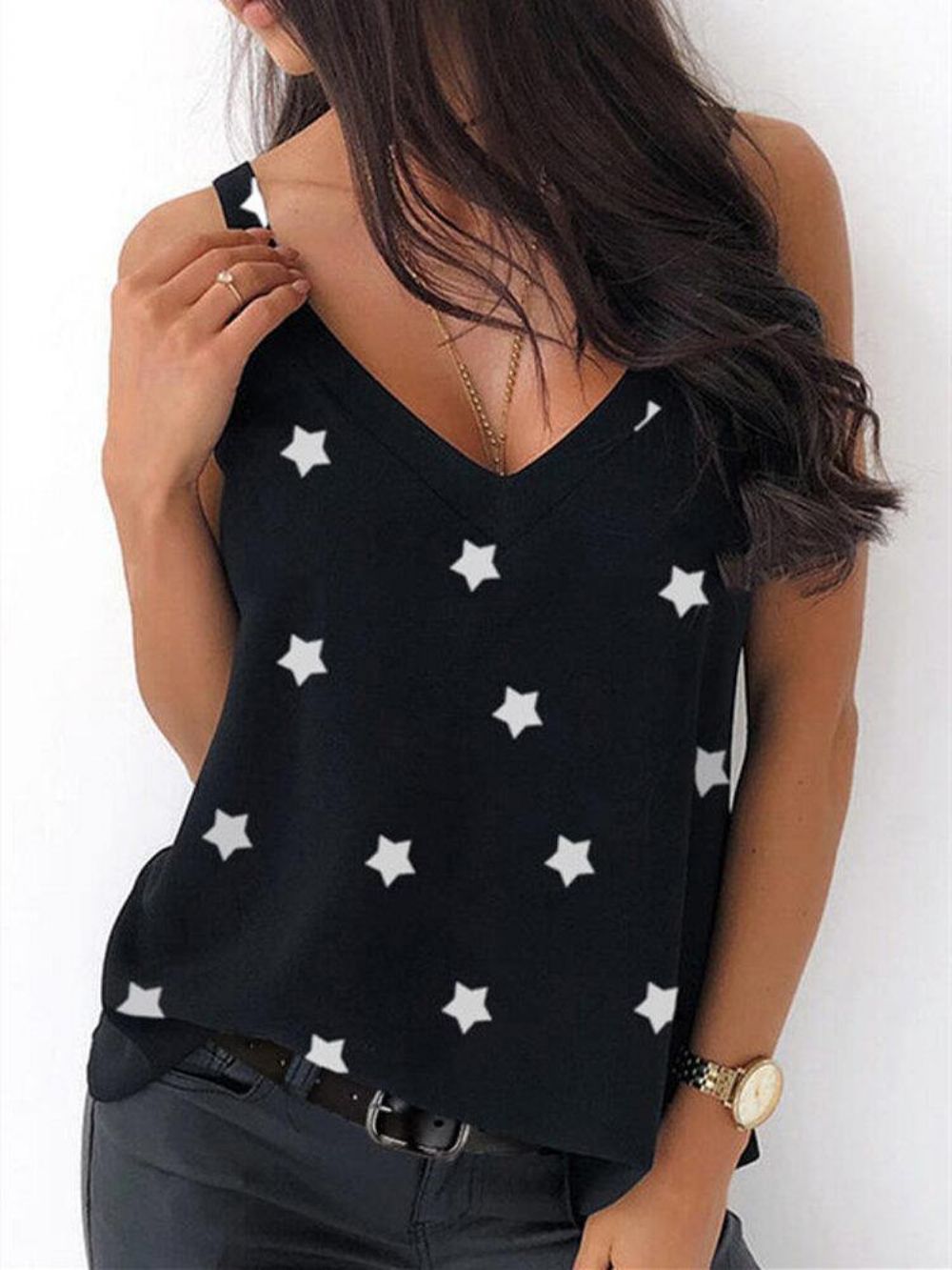 Casual Losse Zomertanktops Met Sterrenprint Dames