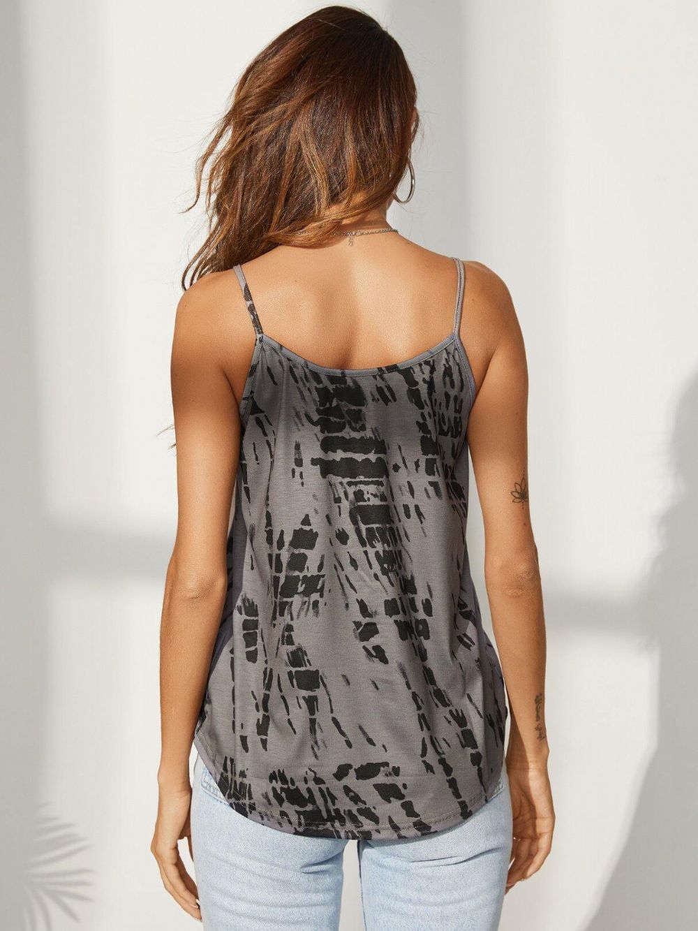 Casual Print Wrap Design V-Hals Mouwloze Zomer Sling Tank Top