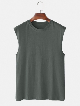 Casual Tanktops Van 100% Katoen Ademend Effen Kleur