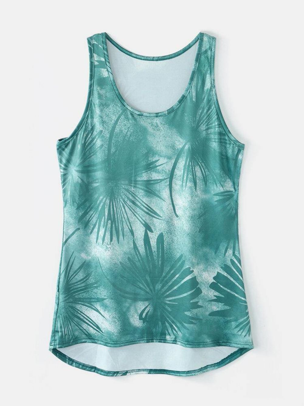 Dames Mouwloze Ronde Hals Vakantie Casual Tanktop Met Plantprint