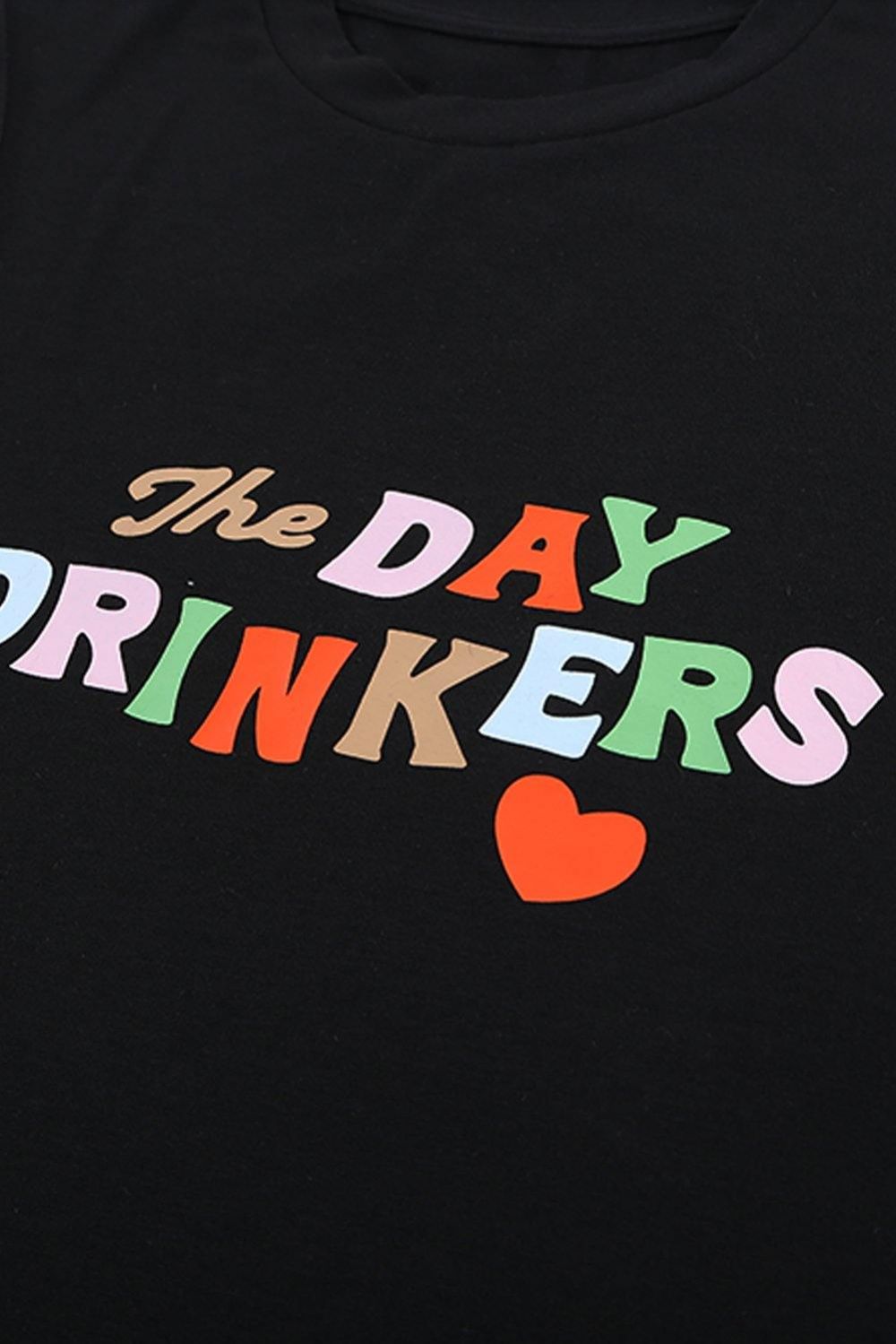 De Day Drinkers Tanktop Met Letters Print