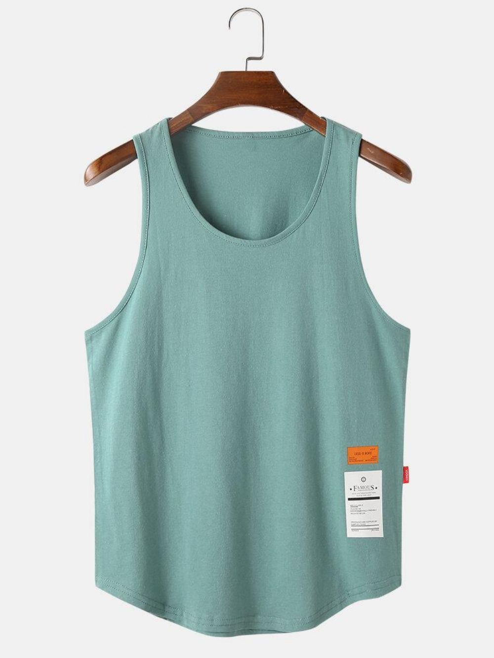 Effen Kleur Katoenen Ademende Losse Casual Tanktops Heren