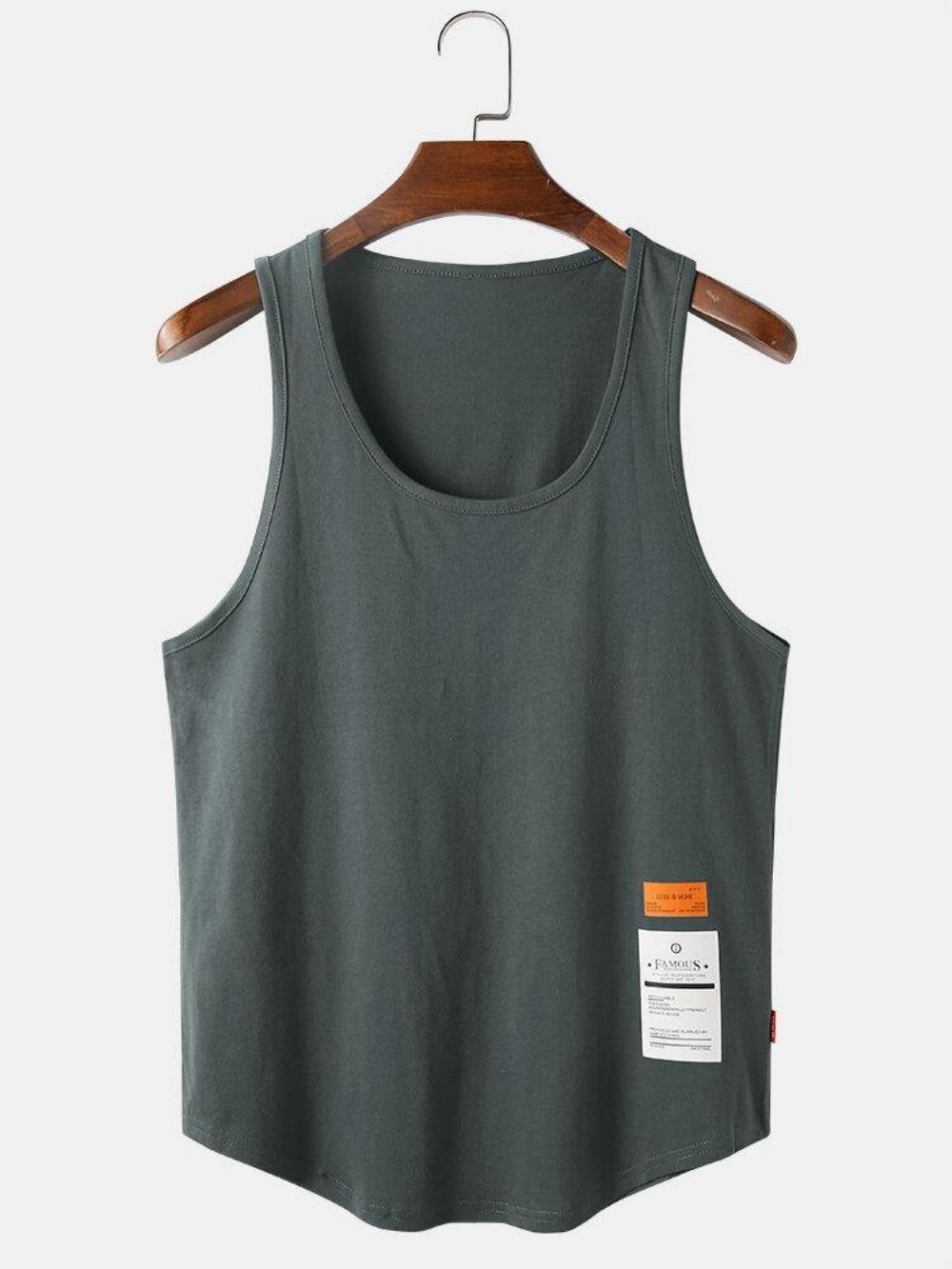 Effen Kleur Katoenen Ademende Losse Casual Tanktops Heren