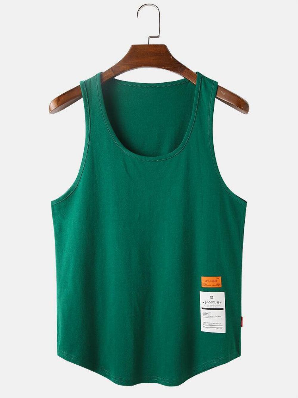 Effen Kleur Katoenen Ademende Losse Casual Tanktops Heren