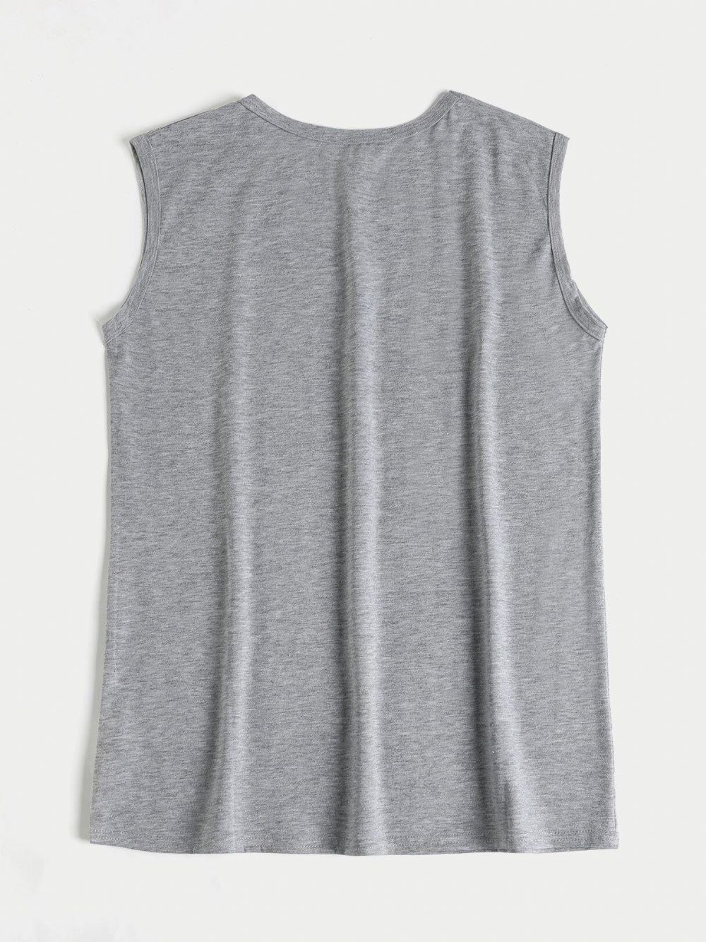 Grijs Letterpatroon Ronde Hals Mouwloos Basic Casual Tanktop